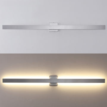 Vara 49.5" Modern Minimalist Indoor/Outdoor Metal 350-Degree Rotate Dimmable Integrated Linear LED Wall Sconce